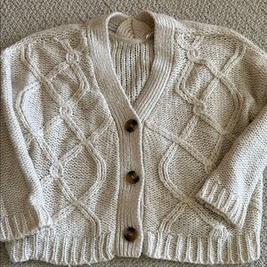 Cozy Cream Cable Knit Cardigan